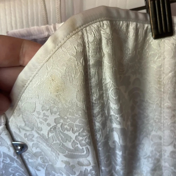 Unbranded lace up corset bodice white ivory brocade size 36 - Picture 5 of 8